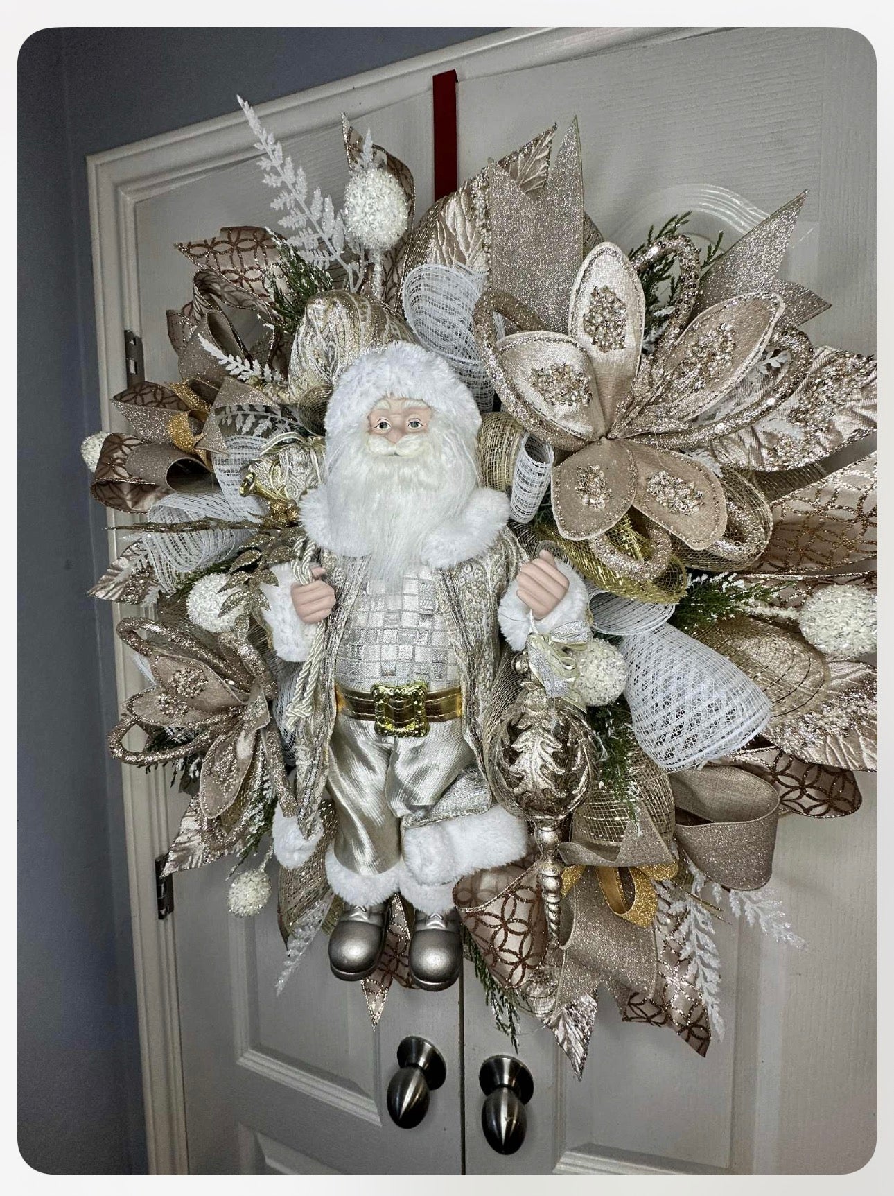 Champagne Santa wreath